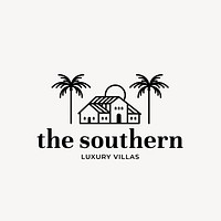 Hotel logo business corporate identity illustration with the southern luxury villas text