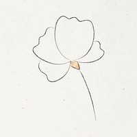 Aesthetic doodle flower on beige background