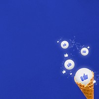 Like social media reaction border ice-cream cone