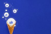 Cute like social media reaction border in ice-cream cone