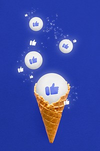 Cute like social media reaction in ice-cream cone