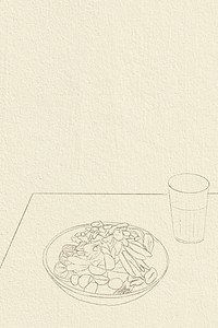 Healthy food background vector simple line drawing