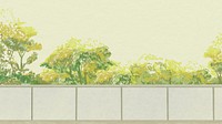 Green bushes wallpaper vector color pencil illustration