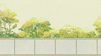 Green bushes wallpaper color pencil illustration