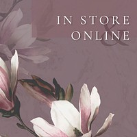 Spring flower template vector for online shopping