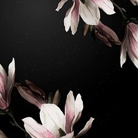 Magnolia border vector dramatic flower background