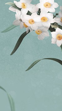 Easter mobile lwallpaper with daffodil background