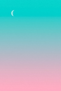 Creative background of pastel sky with crescent moon
