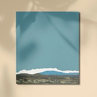 Canvas print of minimal mountain range with natural element