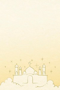 Yellow background vector with Islamic architecture