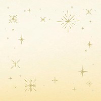 Gold light sparkle frame vector on textured yellow background