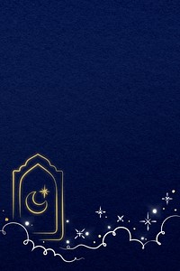 Ramadan blue background with star and crescent moon