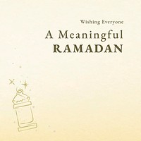 Editable ramadan template vector for social media post with minaret