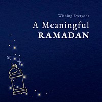 Ramadan social media template vector with minaret