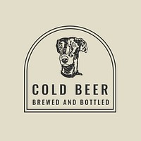 Brewery business logo in vintage dog greyhound theme, remixed from artworks by Moriz Jung