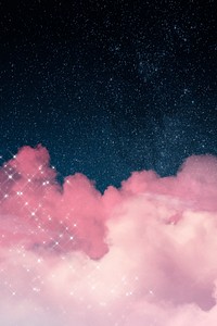 Galaxy background with sparkling clouds