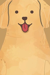 Cute Labrador dog background vector hand drawn illustration
