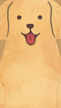 Cute Labrador dog mobile wallpaper hand drawn illustration