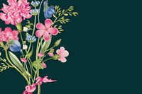 Green vintage floral background vector with pink flower, remixed from artworks by Pierre-Joseph Redout&eacute;