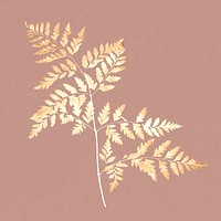 Gold fern leaf vector in luxury tone