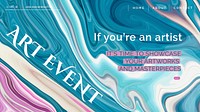 Fluid art banner template vector with art event text