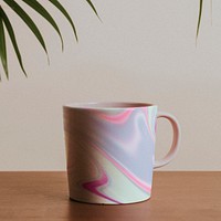 Pastel fluid art coffee mug