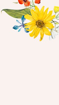 Spring floral mobile wallpaper vector, remixed from public domain artworks