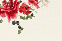 Red flower background illustration with design space, remixed from public domain artworks