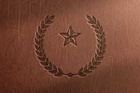 Laurel logo on leather texture background