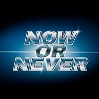 Now or never typography in lens flare font