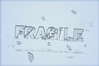 Fragile text in broken glass font