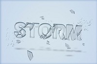 Storm text in broken glass font