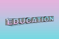 Education layered style typography on colorful background