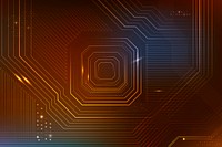 Brown futuristic microchip background vector data digital transformation