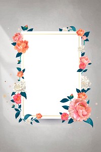 Blank white floral card template vector