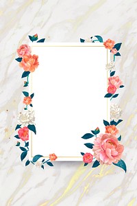 Blank white floral card template vector