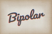 Bipolar vintage style typography on brown background