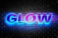 Glow typography in 3d glow font