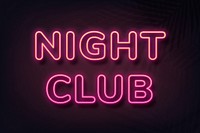 Night club neon style typography on black background