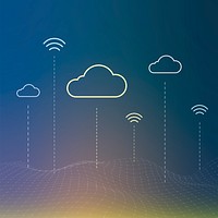 Cloud network system background for social media post