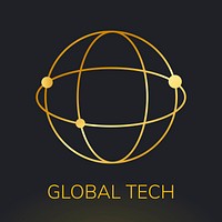 Global network logo with global tech text in gold tone