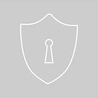 Shield lock icon psd in white tone