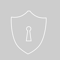 Shield lock icon vector in white tone
