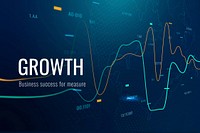Business growth technology template vector in dark blue tone