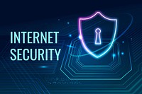 Internet security technology template vector in dark blue tone