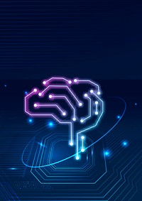 AI technology brain background digital transformation concept
