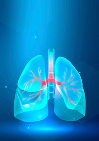 Lung banner vector for respiratory system smart healthcare