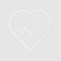White heart pulse icon for healthcare technology