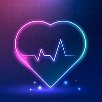 Heart pulse icon for healthcare technology