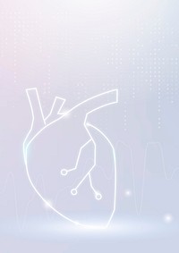 Heart banner vector for cardiac technology